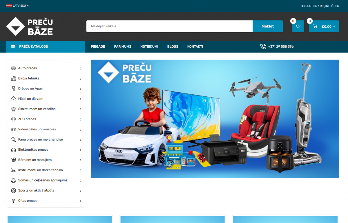 Preču bāze – dažādu preču internetveikals