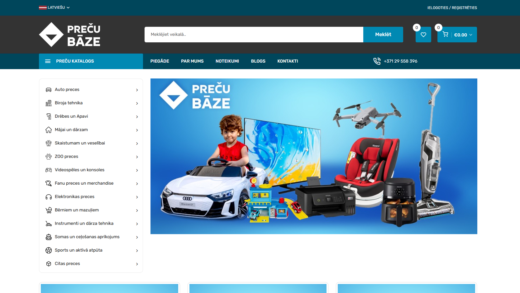 Preču bāze – dažādu preču internetveikals