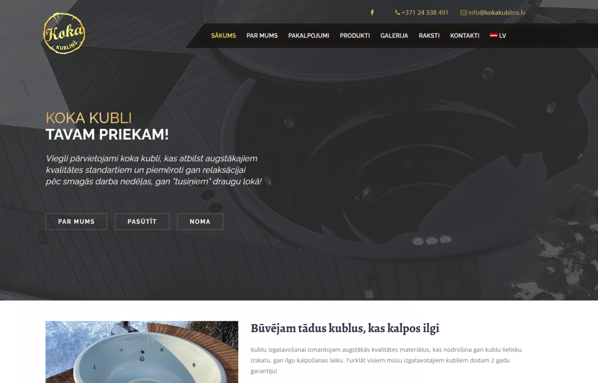 Koka kubliņš – koka kubli, pirtis, koka karkasa mājas (internetveikals)