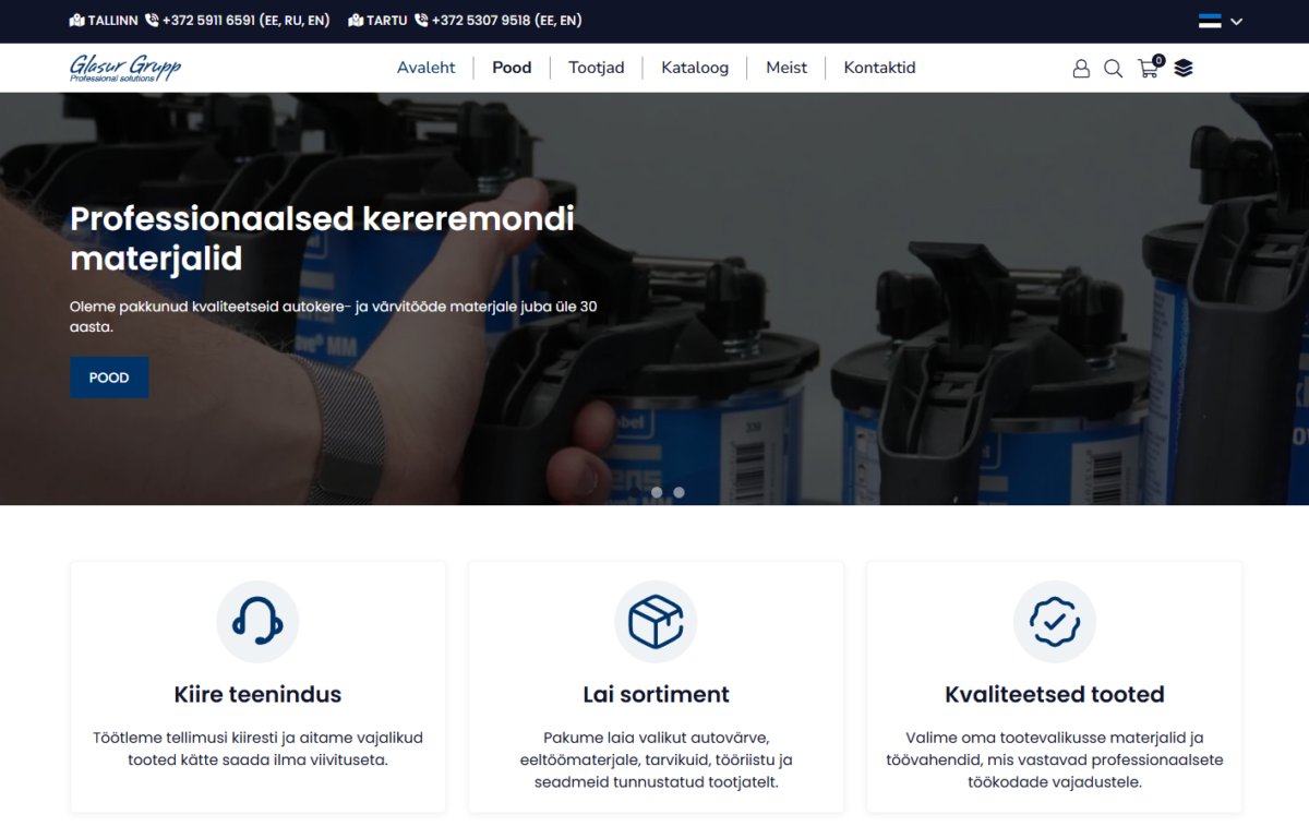Glasur Grupp – auto krāsas, virsbūves remonta materiāli