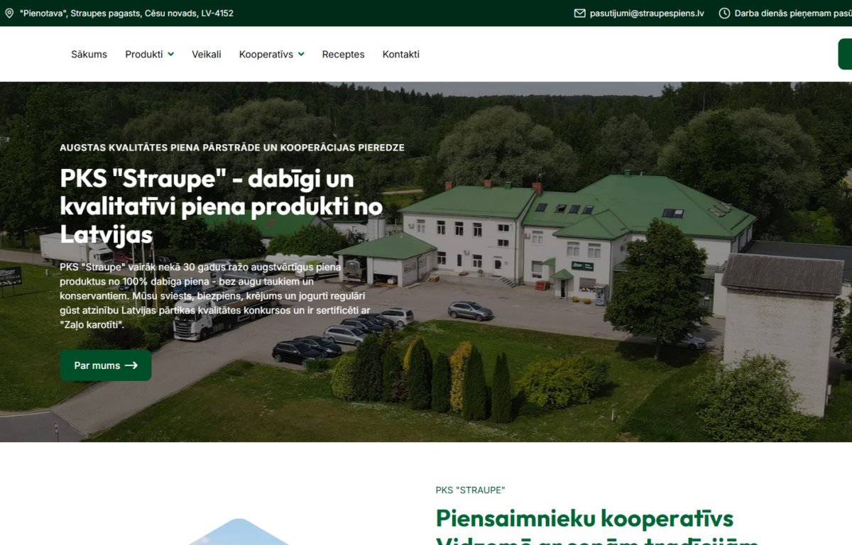 Straupes piens – dabīgi piena produkti no Vidzemes