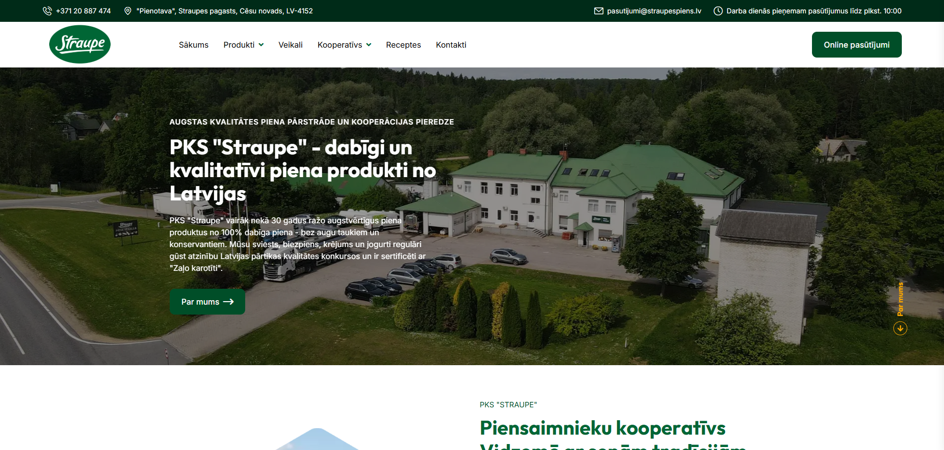 Straupes piens – dabīgi piena produkti no Vidzemes